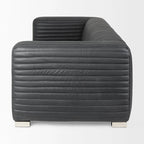 Ricciardo Cognac Genuine Leather Wrapped Sofa - 86.6L x 38.6W x 26.4H