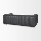 Ricciardo Cognac Genuine Leather Wrapped Sofa - 86.6L x 38.6W x 26.4H