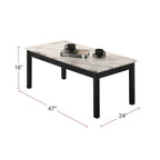 3 Piece Coffee Table with Faux Marble Top