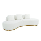 Pasargad Home Simona Curved Sofa with 3 Pillow Included