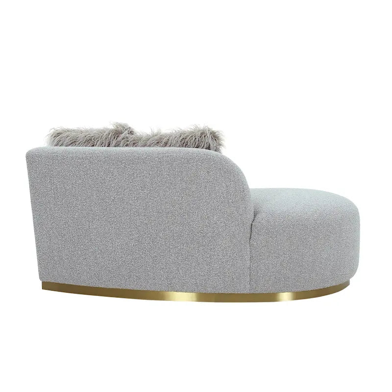 Pasargad Home Simona Curved Sofa with 3 Pillow Included