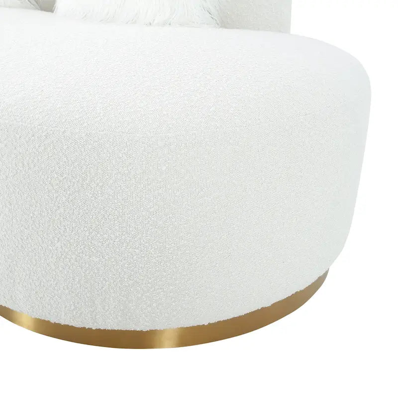 Pasargad Home Simona Curved Sofa with 3 Pillow Included