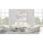 Pasargad Home Simona Curved Sofa with 3 Pillow Included