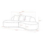 Pasargad Home Simona Curved Sofa with 3 Pillow Included