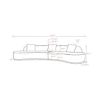 Pasargad Home Simona Curved Sofa with 3 Pillow Included