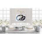 Pasargad Home Simona Curved Sofa with 3 Pillow Included