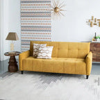 A&B Home 79-inch Mustard Large Biscuit Tufted Sofa Bed
