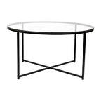 Sonoma Oak Wood Grain Finish Nesting Tables with Metal Cantilever Base