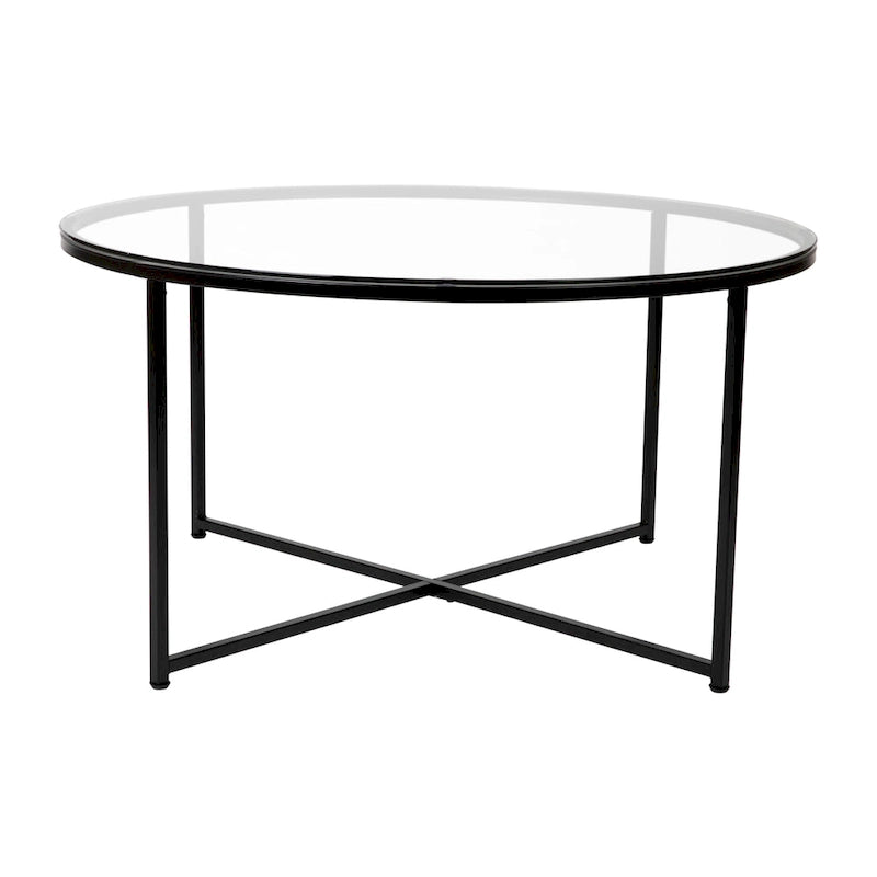 Sonoma Oak Wood Grain Finish Nesting Tables with Metal Cantilever Base