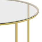 Sonoma Oak Wood Grain Finish Nesting Tables with Metal Cantilever Base