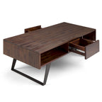 WYNDENHALL Mitchell SOLID WOOD & Metal 48 inch Wide Rectangle Modern Coffee Table - 48 W x 22 D x 18 H