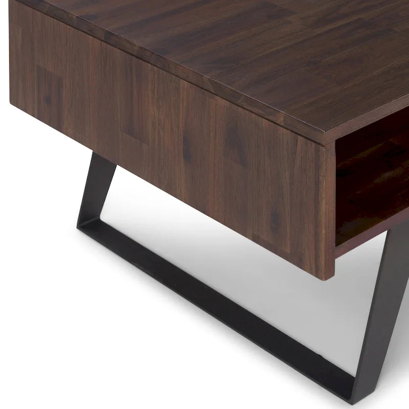 WYNDENHALL Mitchell SOLID WOOD & Metal 48 inch Wide Rectangle Modern Coffee Table - 48 W x 22 D x 18 H