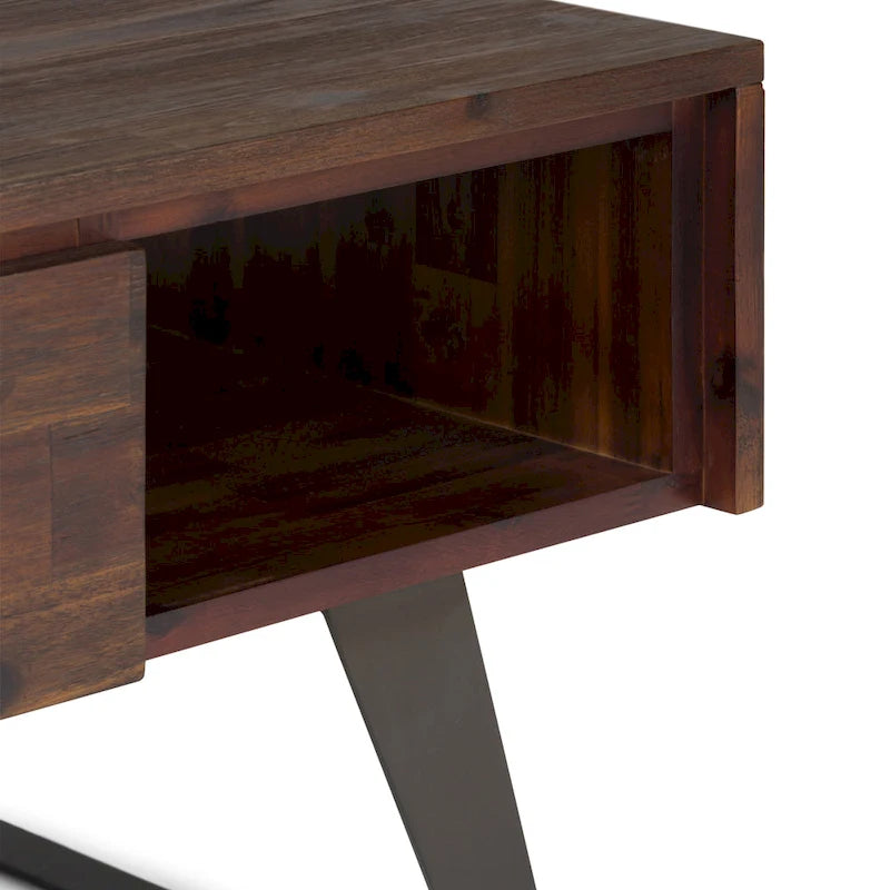 WYNDENHALL Mitchell SOLID WOOD & Metal 48 inch Wide Rectangle Modern Coffee Table - 48 W x 22 D x 18 H