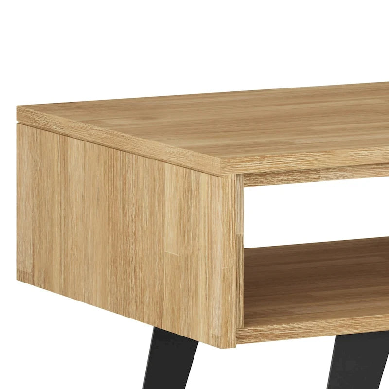 WYNDENHALL Mitchell SOLID WOOD & Metal 48 inch Wide Rectangle Modern Coffee Table - 48 W x 22 D x 18 H