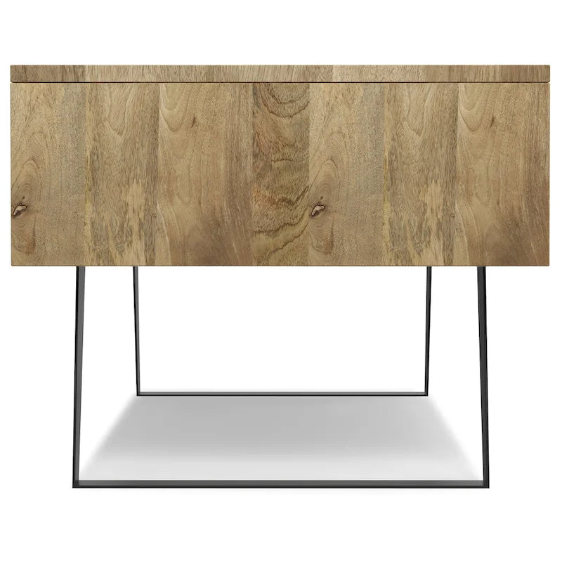 WYNDENHALL Mitchell SOLID WOOD & Metal 48 inch Wide Rectangle Modern Coffee Table - 48 W x 22 D x 18 H