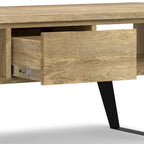 WYNDENHALL Mitchell SOLID WOOD & Metal 48 inch Wide Rectangle Modern Coffee Table - 48 W x 22 D x 18 H