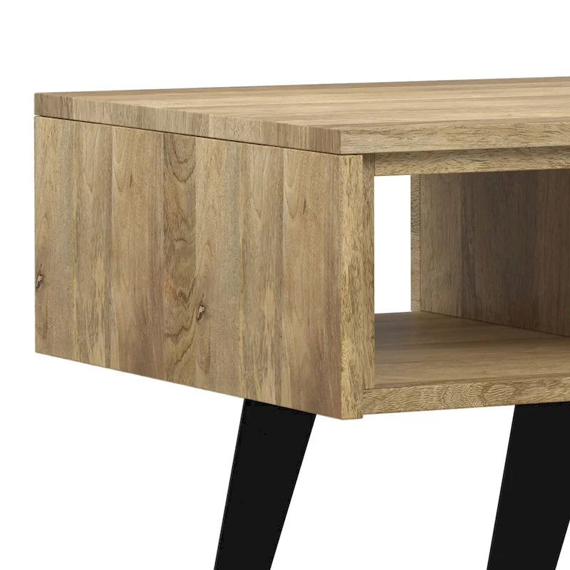 WYNDENHALL Mitchell SOLID WOOD & Metal 48 inch Wide Rectangle Modern Coffee Table - 48 W x 22 D x 18 H