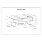WYNDENHALL Mitchell SOLID WOOD & Metal 48 inch Wide Rectangle Modern Coffee Table - 48 W x 22 D x 18 H