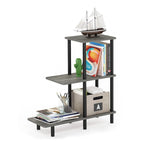 Furinno Turn-N-Tube 3-Tier Sofa Side Table Tall, Espresso/Black