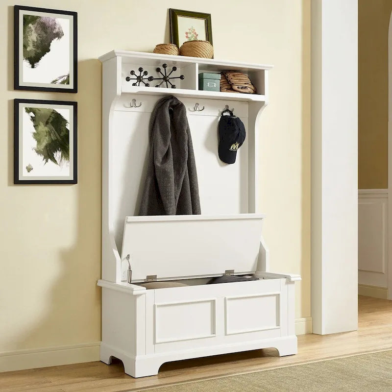 Campbell Classic White Wooden Hall Tree