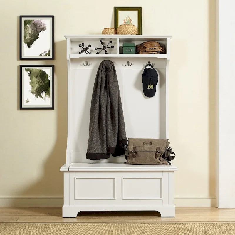 Campbell Classic White Wooden Hall Tree