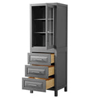 Daria Linen Tower with Cabinet Storage and 3 Drawers