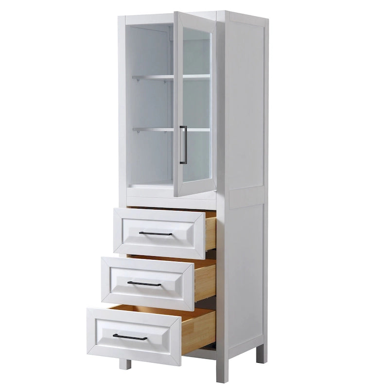 Daria Linen Tower with Cabinet Storage and 3 Drawers