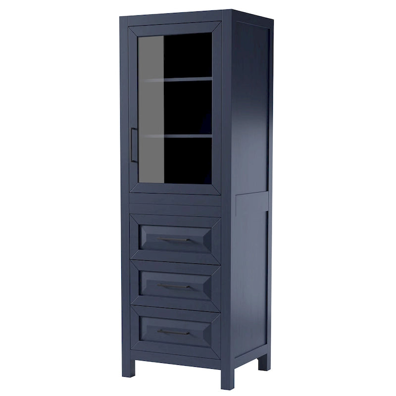 Daria Linen Tower with Cabinet Storage and 3 Drawers