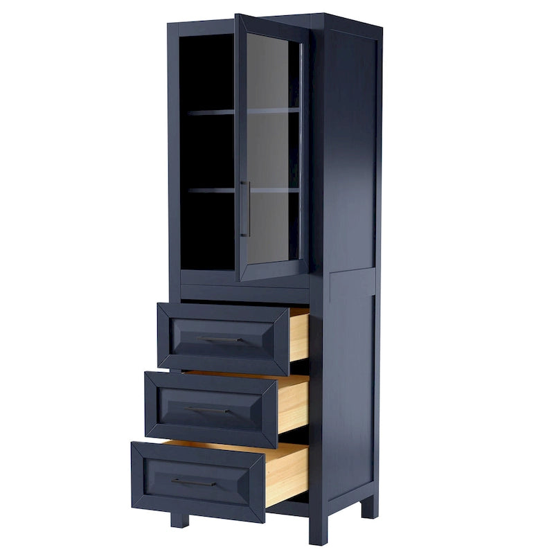 Daria Linen Tower with Cabinet Storage and 3 Drawers