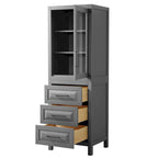 Daria Linen Tower with Cabinet Storage and 3 Drawers