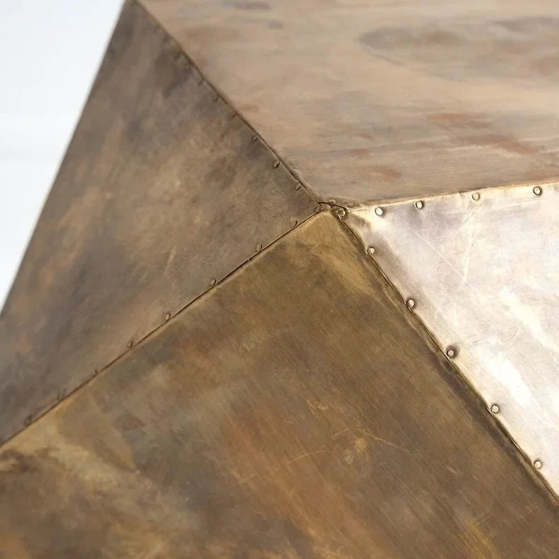 Exagoni Hexagonal Brass Plated Hexagonal End/Side Table