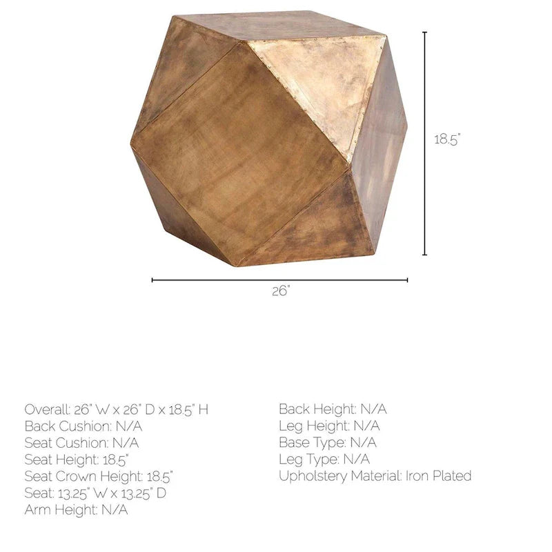 Exagoni Hexagonal Brass Plated Hexagonal End/Side Table