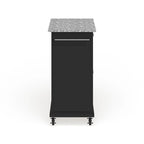 Crosley Compact Gray Granite Top Cart/ Island in Black Finish - 18d x 31w x 35.5h