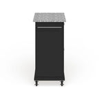 Crosley Compact Gray Granite Top Cart/ Island in Black Finish - 18d x 31w x 35.5h