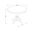 East West Furniture 5 Piece Dining Table Set- A Round Kitchen Table and 4 Dining Chairs, Black & Cherry (Seat Options)