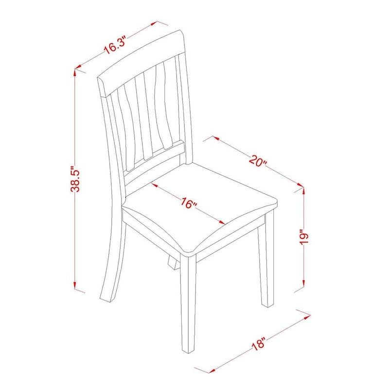 East West Furniture 5 Piece Dining Table Set- A Round Kitchen Table and 4 Dining Chairs, Black & Cherry (Seat Options)