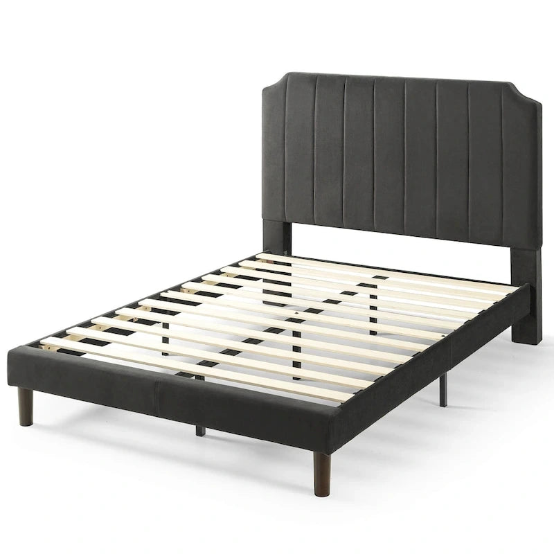 Priage by ZINUS slate black Upholstered Platform Bed Frame