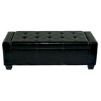 Porch & Den Pickard Black Faux Leather Storage Ottoman Bench