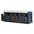Merax Entryway Storage Bench with 3 Removable Baskets and Cushion