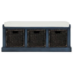 Merax Entryway Storage Bench with 3 Removable Baskets and Cushion