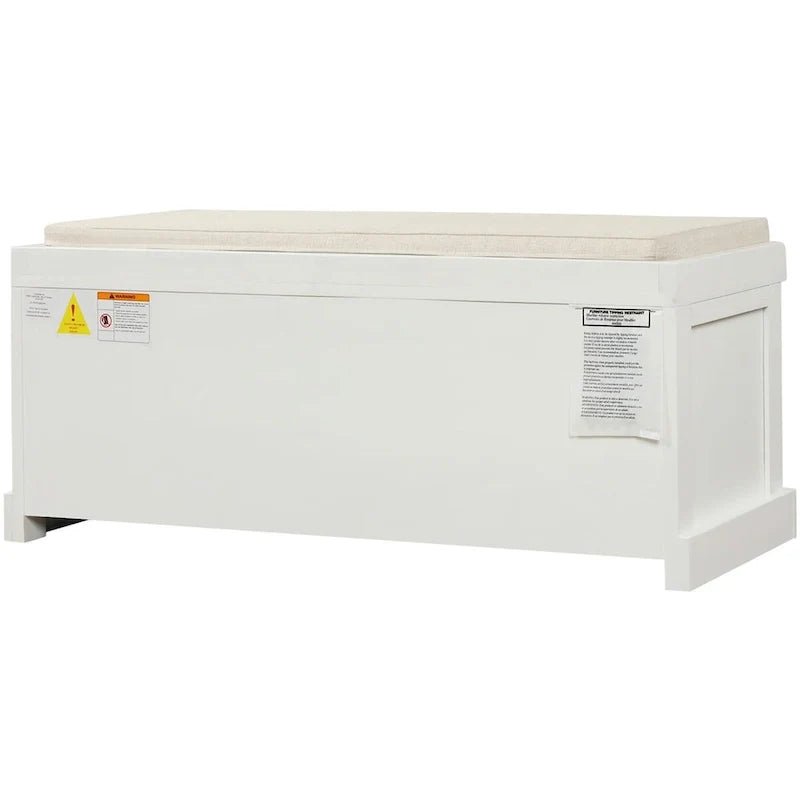 Merax Entryway Storage Bench with 3 Removable Baskets and Cushion