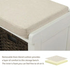 Merax Entryway Storage Bench with 3 Removable Baskets and Cushion