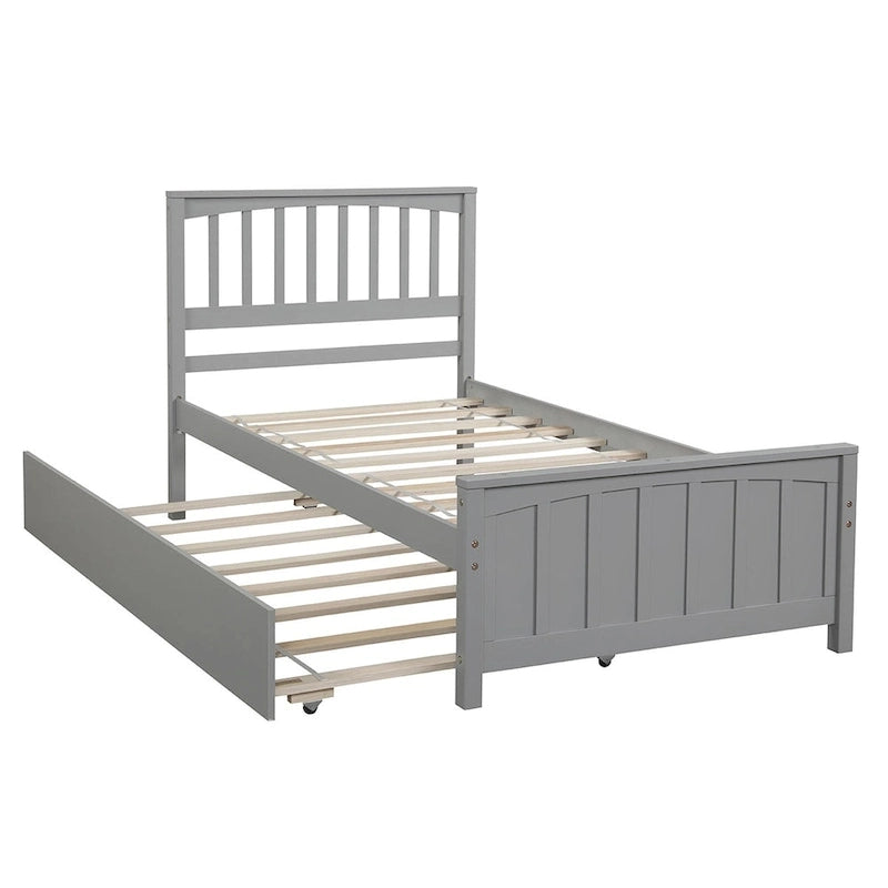 Merax Twin-size Platform Bed with a Trundle