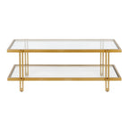 Inez Modern Steel and Glass Coffee Table