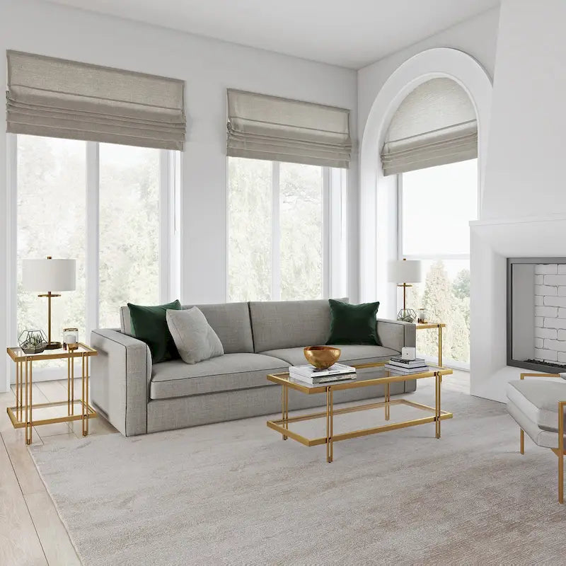 Inez Modern Steel and Glass Coffee Table