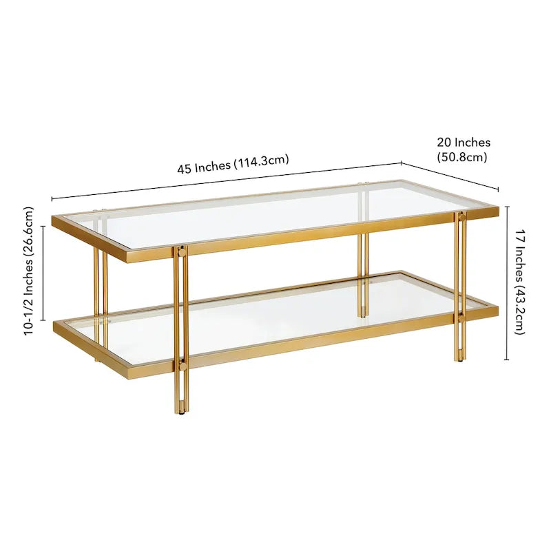 Inez Modern Steel and Glass Coffee Table