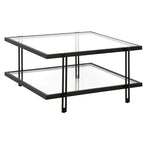 Inez Modern Steel and Glass Coffee Table