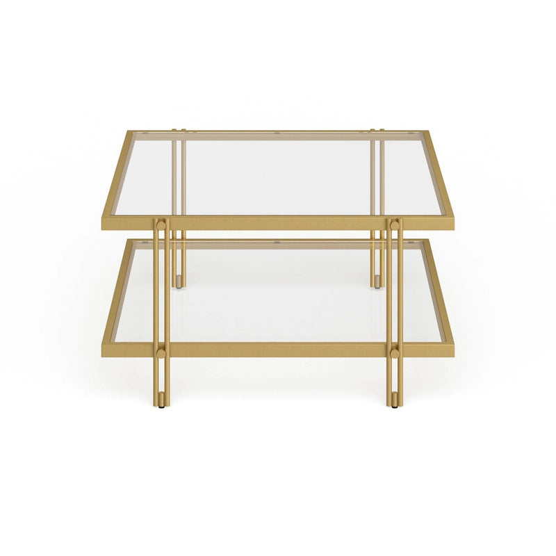 Inez Modern Steel and Glass Coffee Table