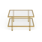 Inez Modern Steel and Glass Coffee Table