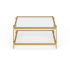 Inez Modern Steel and Glass Coffee Table